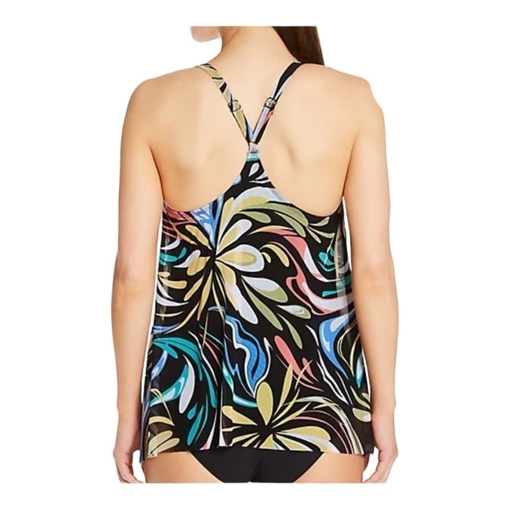 Coco Reef Current Bra Sized Mesh Layer Underwire Tankini Top - Retro Swirl NWT - Picture 6 of 7